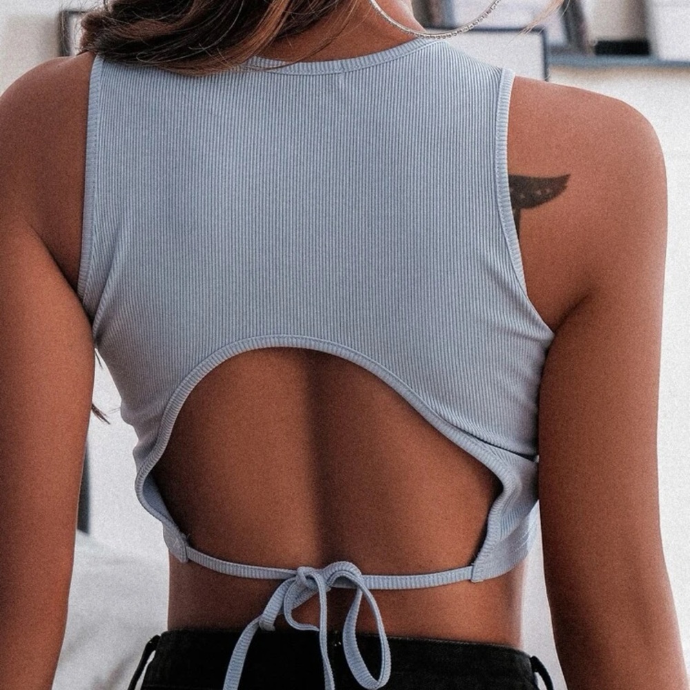 Baby blue crop top